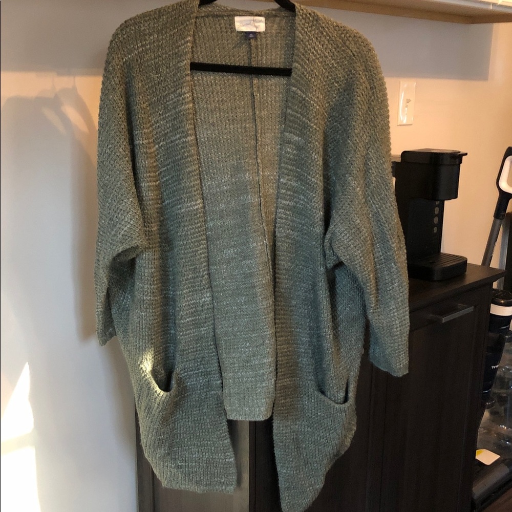 Universal Thread Olive Green Open-Front Knit Cardigan